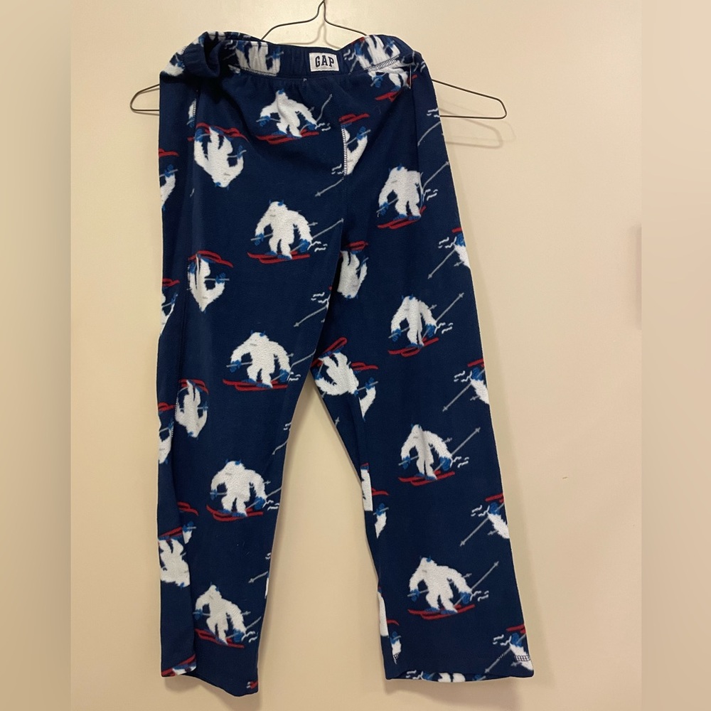 GAP Kids Navy Blue Fleece Pajama Pants with White Yeti